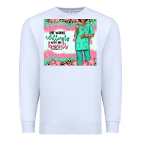 White she works willingly with her hands afro nurse Premium Sweatshirt - RanaPortraitStore
