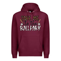 Burgundy take me to the ballpark Premium Hoodie - CowhideDigitalArt