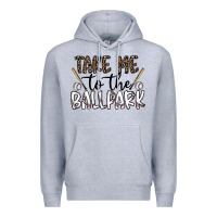 Heather Grey take me to the ballpark Premium Hoodie - CowhideDigitalArt