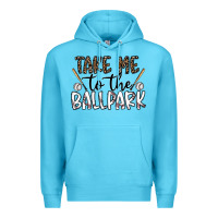 Ocean Blue take me to the ballpark Premium Hoodie - CowhideDigitalArt
