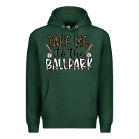 Sports Green take me to the ballpark Premium Hoodie - CowhideDigitalArt