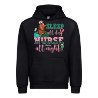 Black afro  nurse sleep all day nurse all night Urban Hoodie - AdoDesignShop