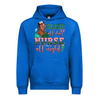 Cobalt afro  nurse sleep all day nurse all night Urban Hoodie - AdoDesignShop