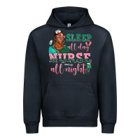 Navy afro  nurse sleep all day nurse all night Urban Hoodie - AdoDesignShop