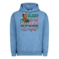 Pigment Pebble Blue afro  nurse sleep all day nurse all night Urban Hoodie - AdoDesignShop