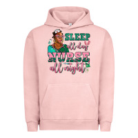 Pigment Salmon afro  nurse sleep all day nurse all night Urban Hoodie - AdoDesignShop