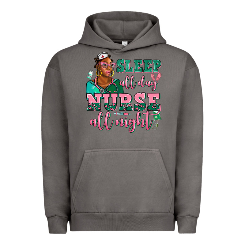 Afro  Nurse Sleep All Day Nurse All Night Urban Hoodie by AdoDesignShop | Teevron