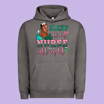 Afro  Nurse Sleep All Day Nurse All Night Urban Hoodie Designed By Adodesignshop