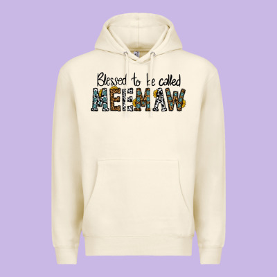 Blessed Meemaw Premium Hoodie Designed By Cowhidedigitalart