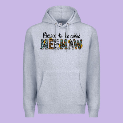 Blessed Meemaw Premium Hoodie Designed By Cowhidedigitalart