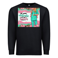Black she works willingly with her hands blonde nurse Premium Sweatshirt - RanaPortraitStore