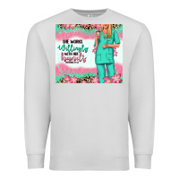 Dove Grey she works willingly with her hands blonde nurse Premium Sweatshirt - RanaPortraitStore