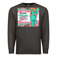 Smoke she works willingly with her hands blonde nurse Premium Sweatshirt - RanaPortraitStore