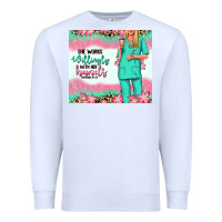 White she works willingly with her hands blonde nurse Premium Sweatshirt - RanaPortraitStore