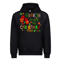 Black Croc'in around the christmas tree Urban Hoodie - AdoDesignShop