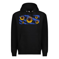 Black american flag sunflowers 16oz libbey cup Premium Hoodie - HRA Design Shop