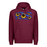 Burgundy american flag sunflowers 16oz libbey cup Premium Hoodie - HRA Design Shop