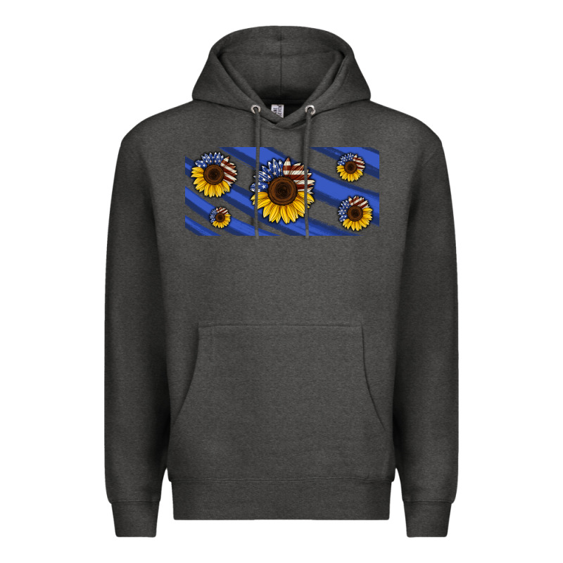 American Flag Sunflowers 16oz Libbey Cup Premium Hoodie by HRA Design Shop | Teevron