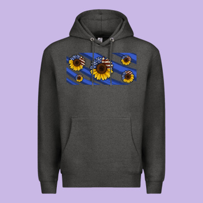 American Flag Sunflowers 16oz Libbey Cup Premium Hoodie Designed By Hra Design Shop