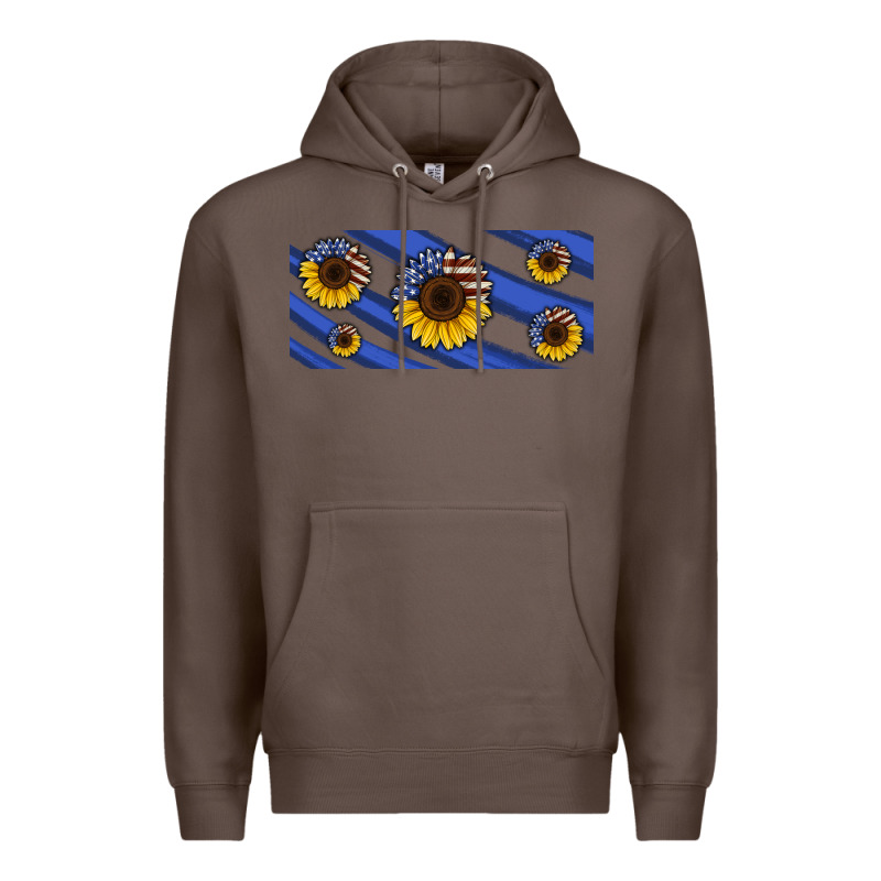 American Flag Sunflowers 16oz Libbey Cup Premium Hoodie by HRA Design Shop | Teevron