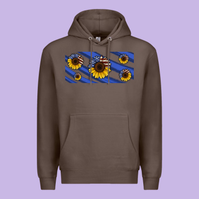 American Flag Sunflowers 16oz Libbey Cup Premium Hoodie Designed By Hra Design Shop