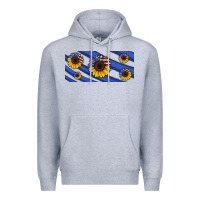Heather Grey american flag sunflowers 16oz libbey cup Premium Hoodie - HRA Design Shop