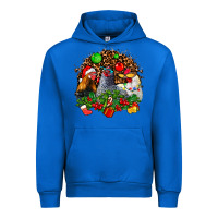 Cobalt Christmas party and chickens Urban Hoodie - AdoDesignShop