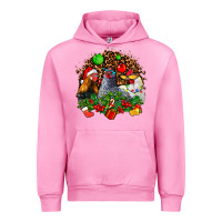 Fuchsia Pink Christmas party and chickens Urban Hoodie - AdoDesignShop