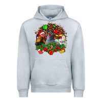 Heather Grey Christmas party and chickens Urban Hoodie - AdoDesignShop