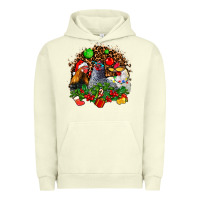 Pigment Pistachio Christmas party and chickens Urban Hoodie - AdoDesignShop