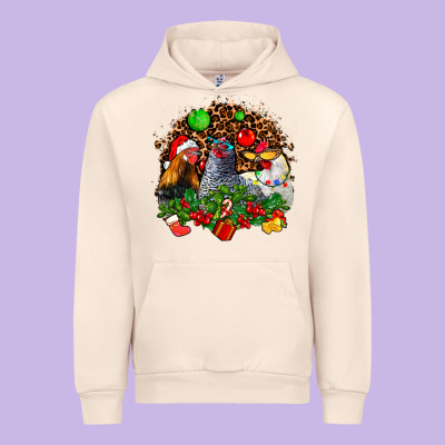 Christmas Party And Chickens Urban Hoodie Designed By Adodesignshop