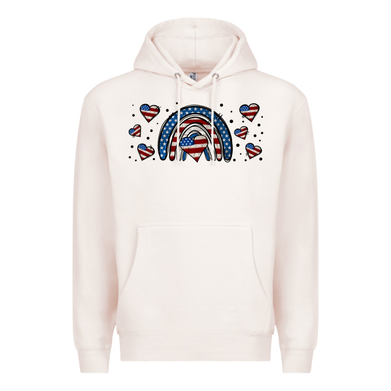 American Flag Rainbow 16oz Libbey Cup Premium Hoodie by HRA Design Shop | Teevron