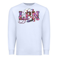 White valentines day lpn Premium Sweatshirt - RanaPortraitStore