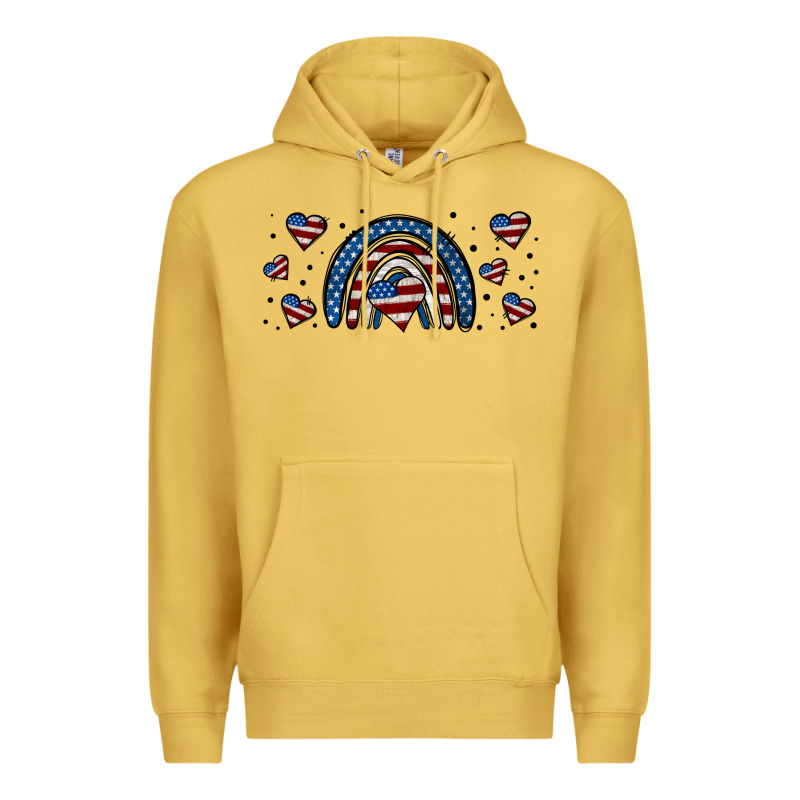 American Flag Rainbow 16oz Libbey Cup Premium Hoodie by HRA Design Shop | Teevron