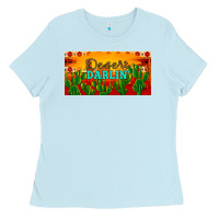 Baby Blue desert darlin' aztec desert sunset license plate Ladies Tee - Artiststas