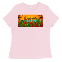 Bubblegum Pink desert darlin' aztec desert sunset license plate Ladies Tee - Artiststas