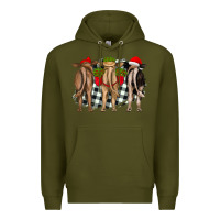 Army Green christmas heifers back view Premium Hoodie - RanaPortraitStore