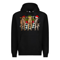 Black christmas heifers back view Premium Hoodie - RanaPortraitStore