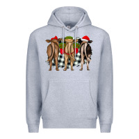 Heather Grey christmas heifers back view Premium Hoodie - RanaPortraitStore