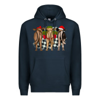 Navy christmas heifers back view Premium Hoodie - RanaPortraitStore