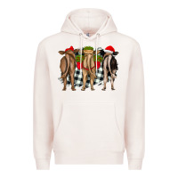 Pale Pink christmas heifers back view Premium Hoodie - RanaPortraitStore
