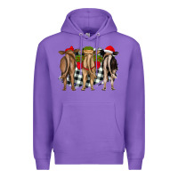 Purple christmas heifers back view Premium Hoodie - RanaPortraitStore