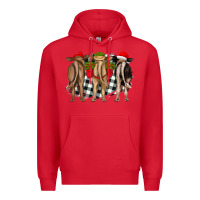 Red christmas heifers back view Premium Hoodie - RanaPortraitStore