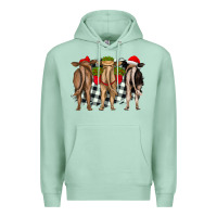 Seafoam christmas heifers back view Premium Hoodie - RanaPortraitStore