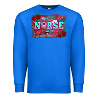 True Royal valentines day nurse with leopard and turquoise ba Premium Sweatshirt - RanaPortraitStore