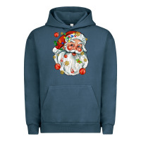 Pigment Midnight Navy santa with little christmas Urban Hoodie - AdoDesignShop