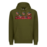 Army Green american flag lips 16oz libbey cup Premium Hoodie - HRA Design Shop