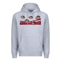 Heather Grey american flag lips 16oz libbey cup Premium Hoodie - HRA Design Shop
