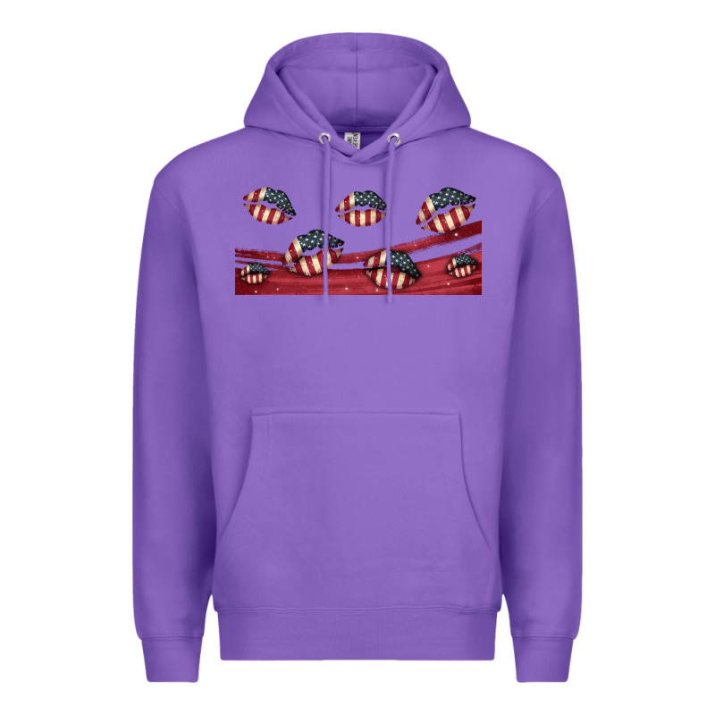 American Flag Lips 16oz Libbey Cup Premium Hoodie by HRA Design Shop | Teevron