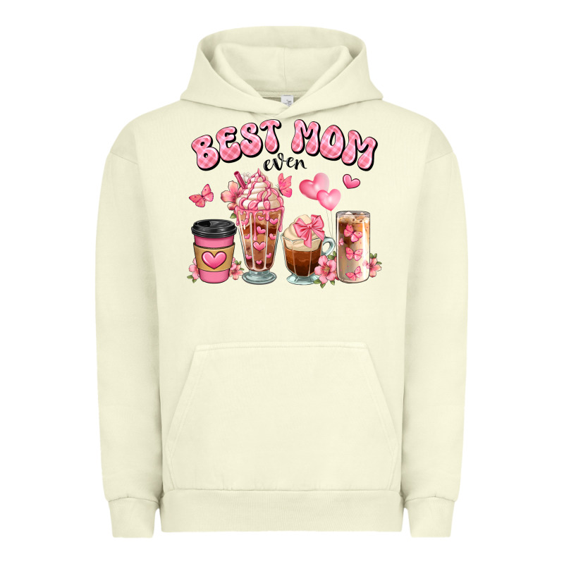 Best Mom Ever Floral Coffee Cups Urban Hoodie by JahusDesignShop | Teevron